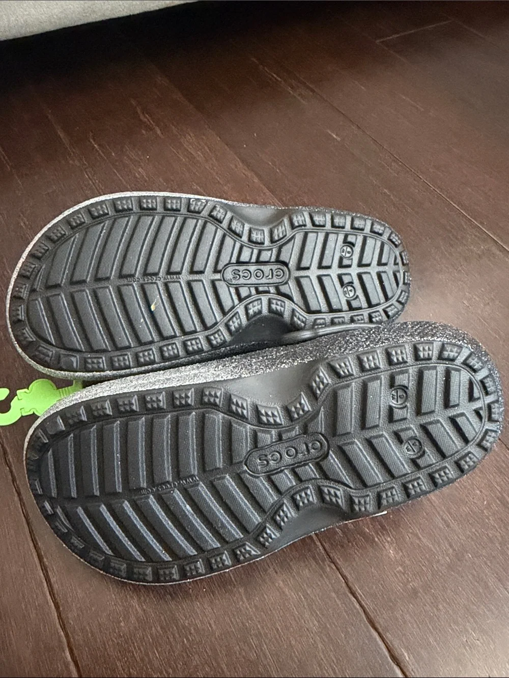 CROCS Kids' Glitter Clog in Black and Silver